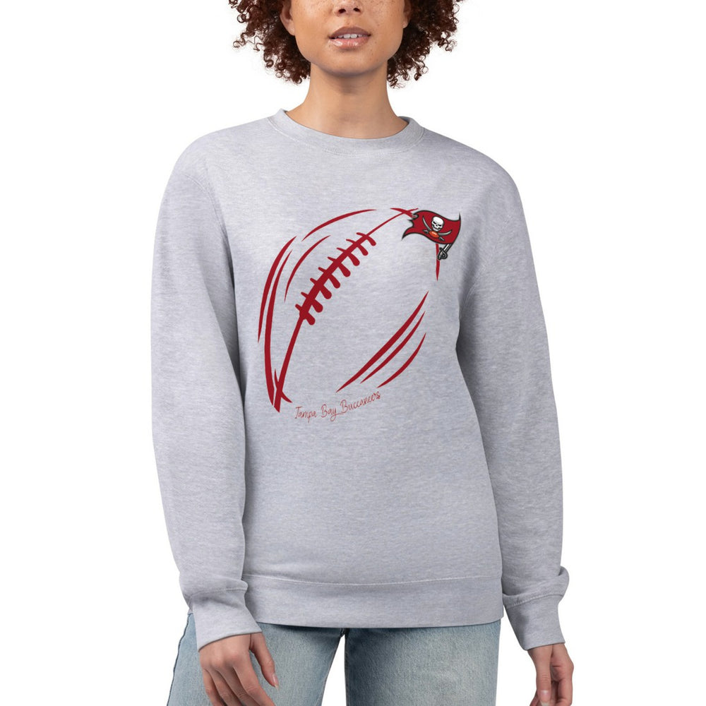 Tampa Bay Buccaneers G-III 4Her by Carl Banks Women's Football Logo Graphic Fleece Tri-Blend Pullover Sweatshirt Heather Gray | NFL
