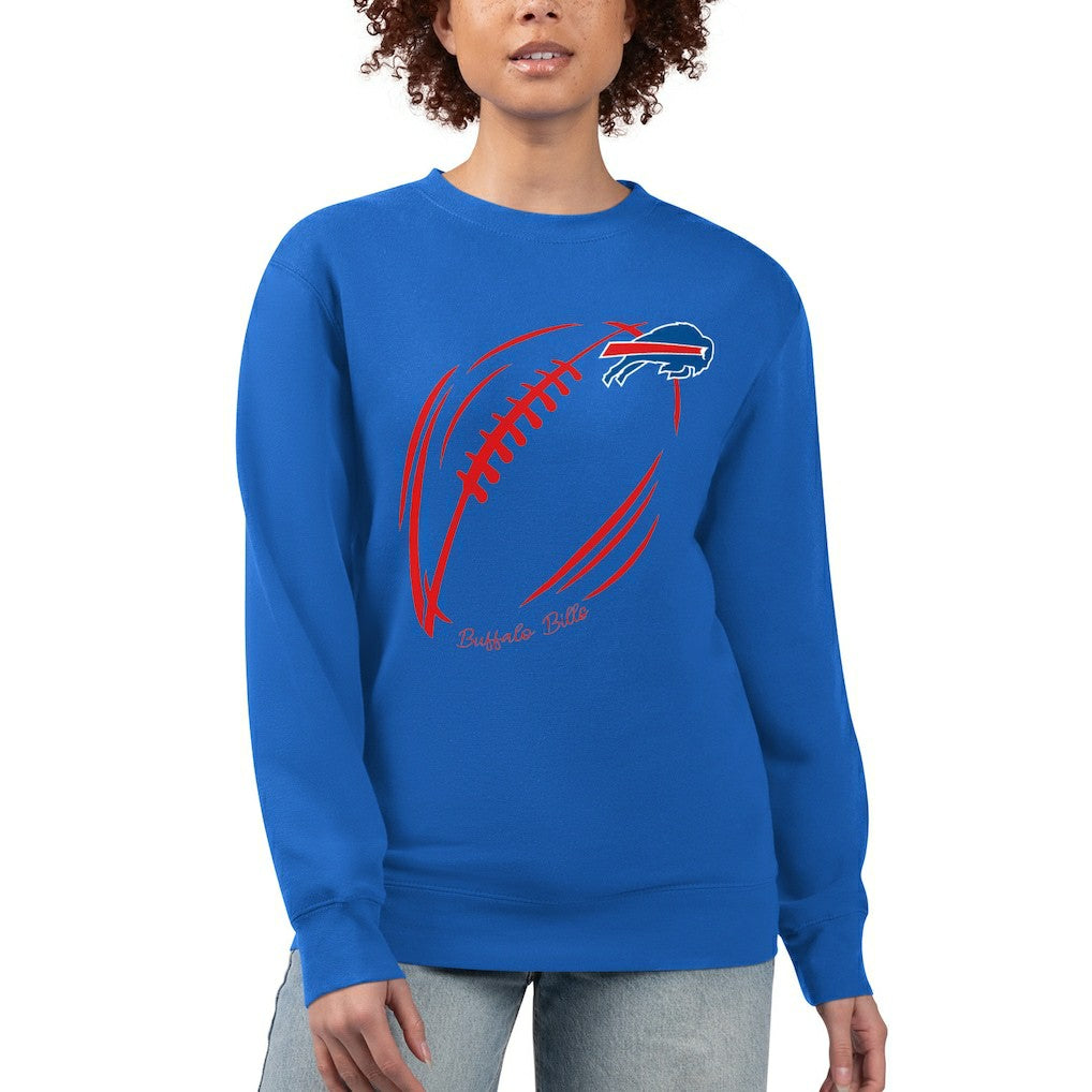 Buffalo Bills G-III 4Her by Carl Banks Women's Football Logo Graphic Fleece Tri-Blend Pullover Sweatshirt Royal | NFL