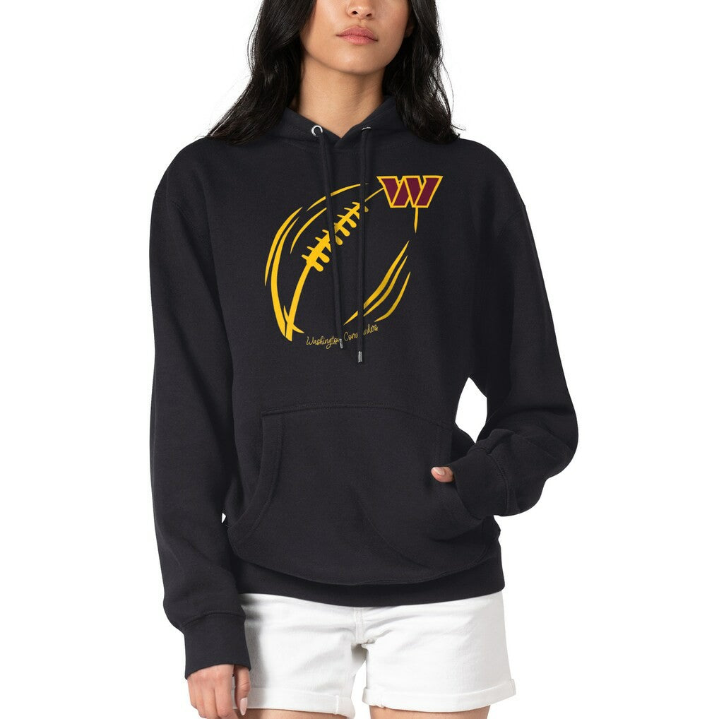 Washington Commanders G-III 4Her by Carl Banks Women's Football Logo Fleece Tri-Blend Pullover Hoodie Black | NFL
