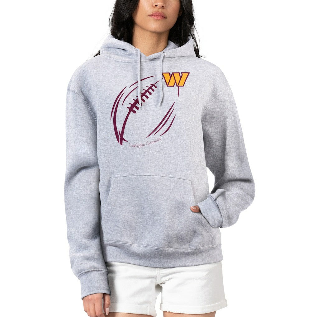 Washington Commanders G-III 4Her by Carl Banks Women's Football Logo Fleece Tri-Blend Pullover Hoodie Heather Gray | NFL