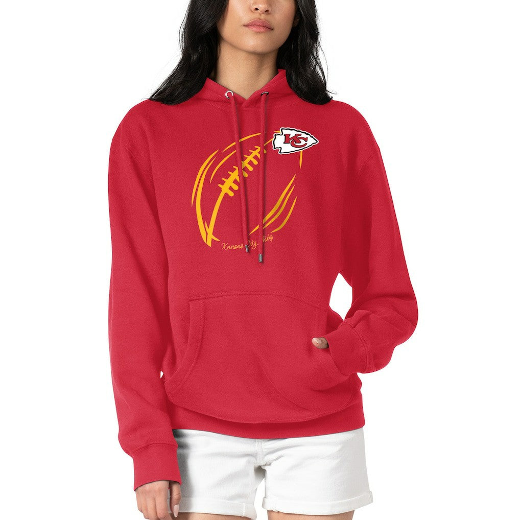 Kansas City Chiefs G-III 4Her by Carl Banks Women's Football Logo Fleece Tri-Blend Pullover Hoodie Red | NFL