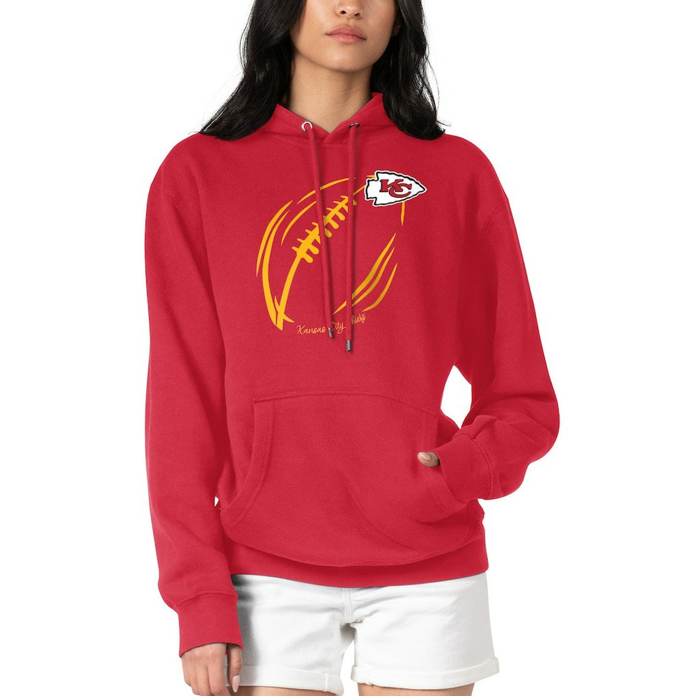 Kansas City Chiefs G-III 4Her by Carl Banks Women's Football Logo Fleece Tri-Blend Pullover Hoodie Red | NFL