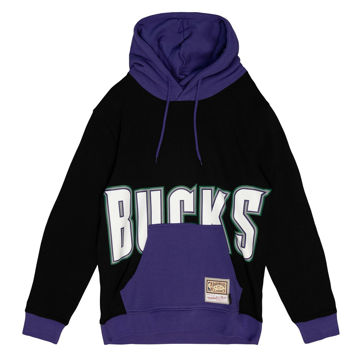 Milwaukee Bucks Hardwood Classics Big Face 5.0 Pullover Hoodie Black - NBA