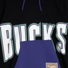 Milwaukee Bucks Hardwood Classics Big Face 5.0 Pullover Hoodie Black - NBA