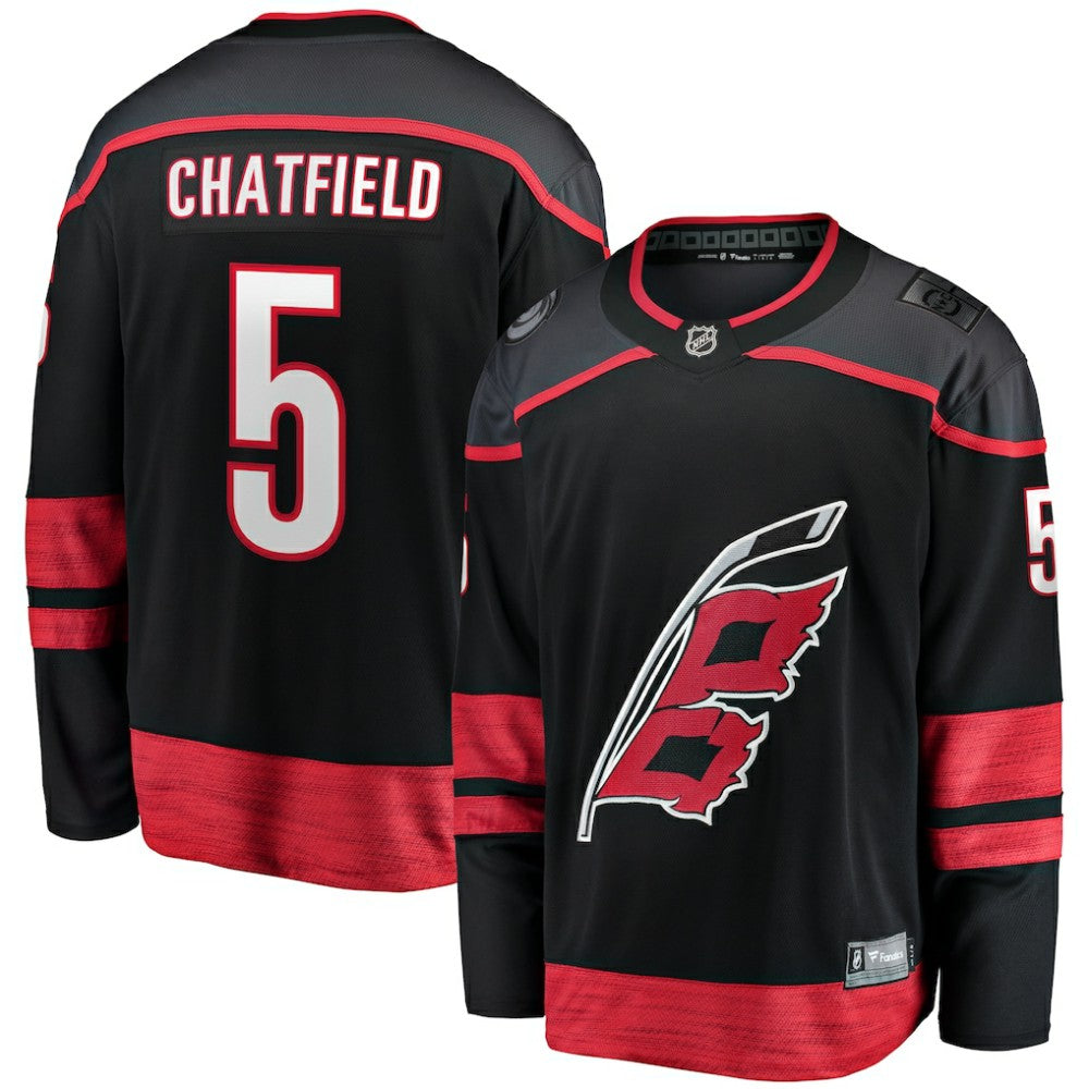 Jalen Chatfield Carolina Hurricanes Fanatics Home Premier Breakaway Player Jersey - Black - NHL
