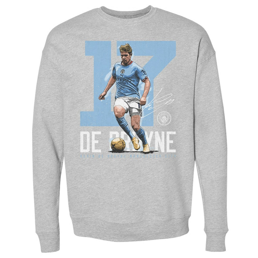 Manchester City 500 Level Bold Number Pullover Crewneck Sweatshirt Heather Gray - FIFA World CUP