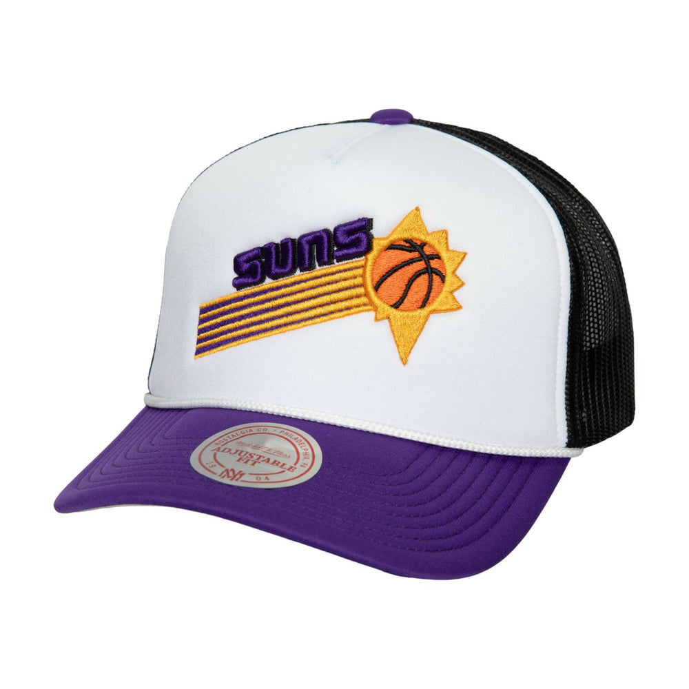 Phoenix Suns Hardwood Classics Blocker Foam Front Trucker Snapback Hat White - NBA