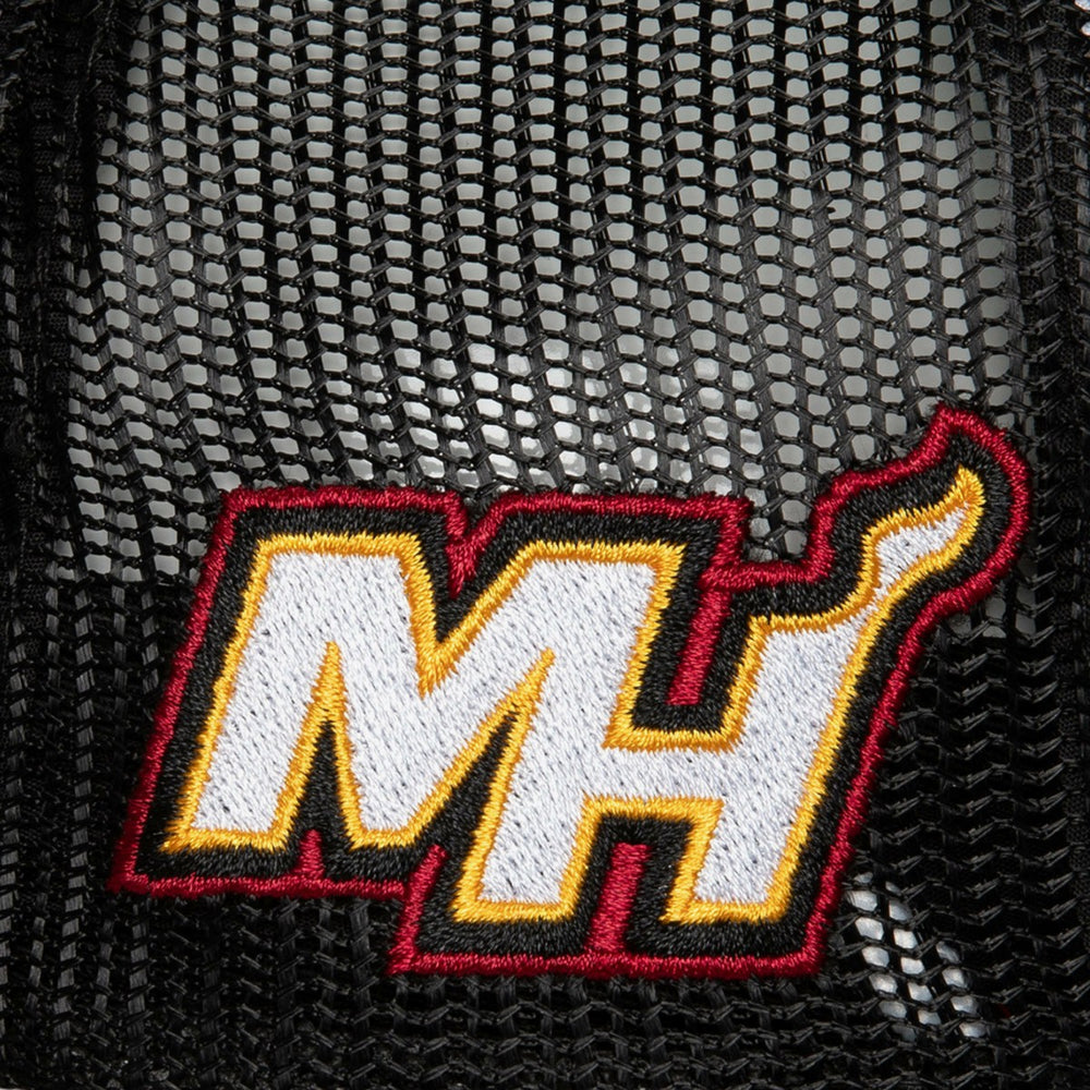 Miami Heat Hardwood Classics Blocker Foam Front Trucker Adjustable Hat White - NBA