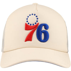 Philadelphia 76ers Trucker Adjustable Hat Cream - NBA