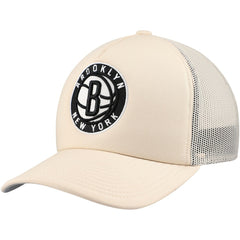 Brooklyn Nets Trucker Adjustable Hat Cream - NBA