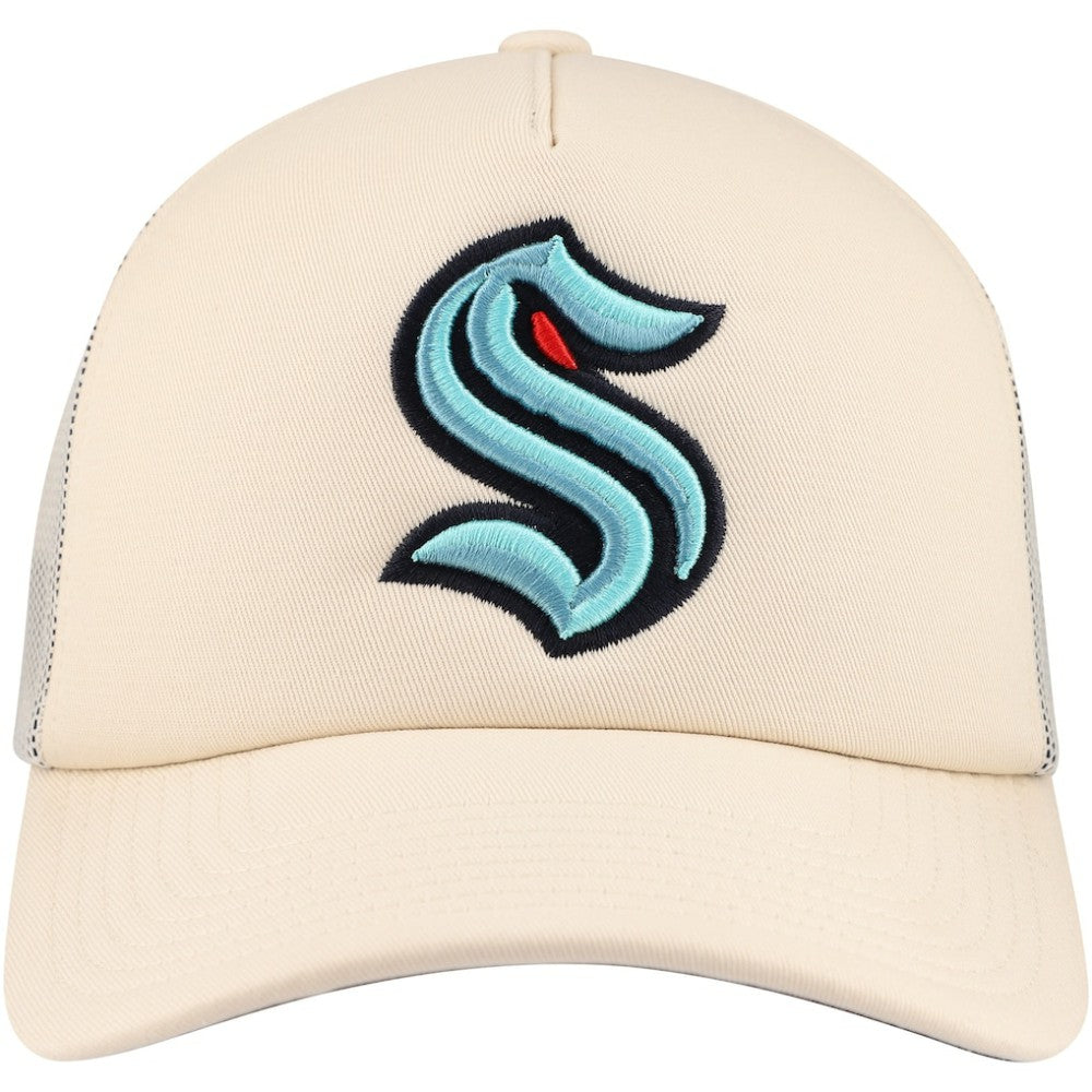 Seattle Kraken Mitchell & Ness Foam Front Trucker Adjustable Hat - Cream - NHL