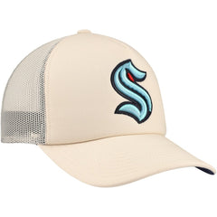Seattle Kraken Mitchell & Ness Foam Front Trucker Adjustable Hat - Cream - NHL