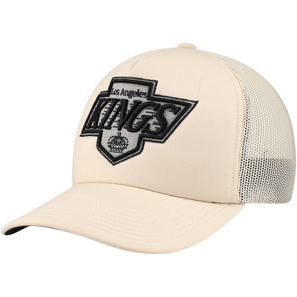 Los Angeles Kings Mitchell & Ness Foam Front Trucker Adjustable Hat - Cream - NHL