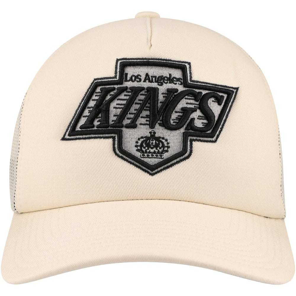 Los Angeles Kings Mitchell & Ness Foam Front Trucker Adjustable Hat - Cream - NHL