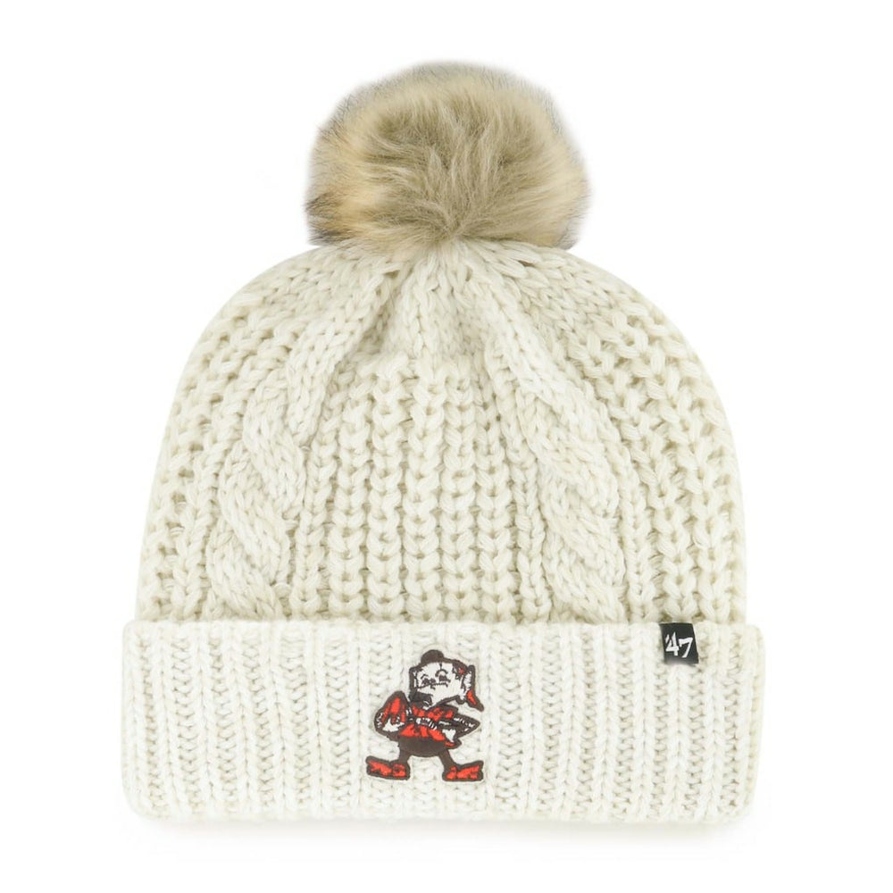 Cleveland Browns '47 Women's Meeko Cuffed Knit Hat with Pom Cream | 47 brand