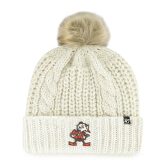 Cleveland Browns '47 Women's Meeko Cuffed Knit Hat with Pom Cream | 47 brand