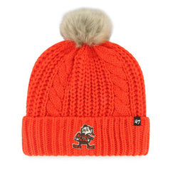 Cleveland Browns '47 Women's Meeko Cuffed Knit Hat with Pom Orange | 47 brand