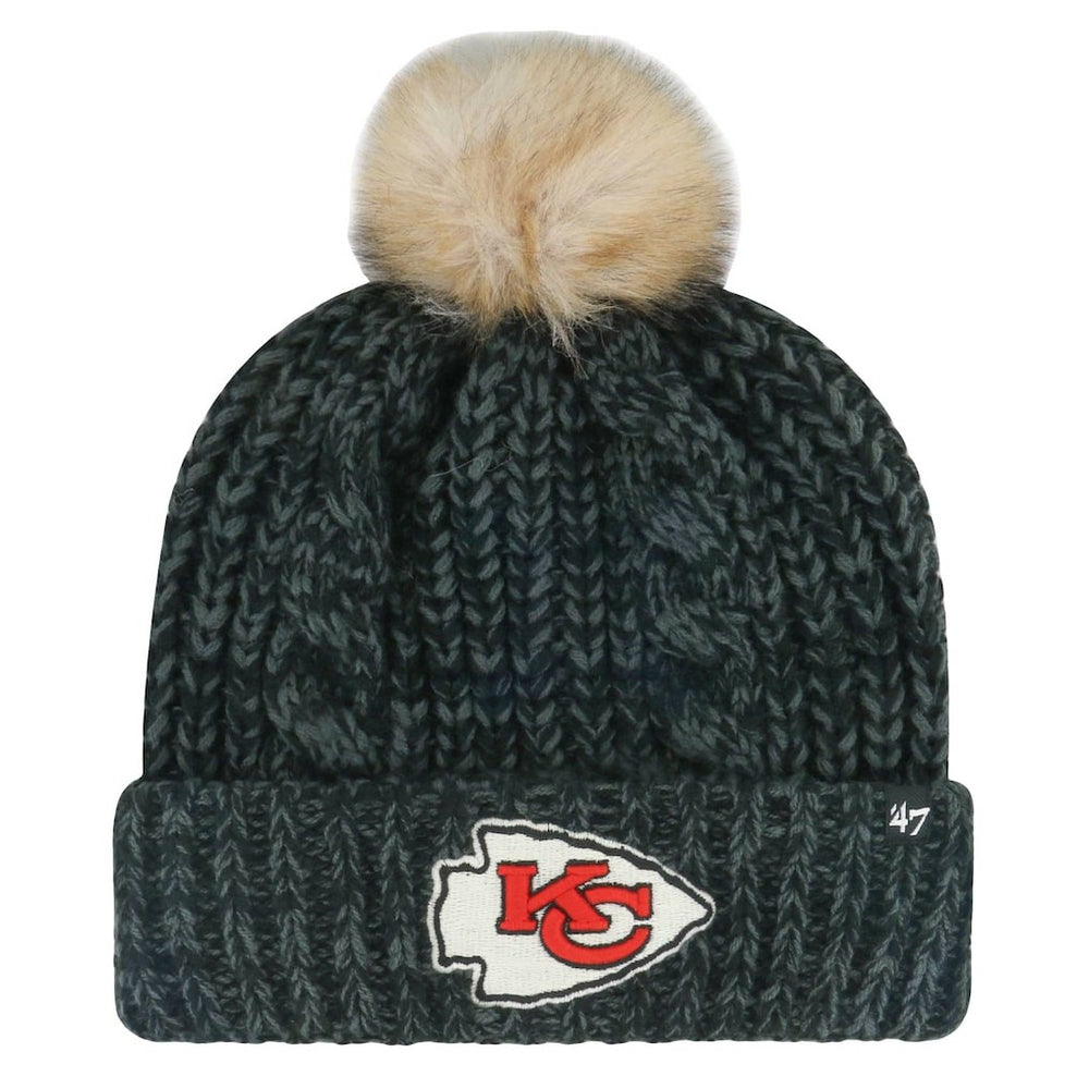 Kansas City Chiefs '47 Women's Meeko Cuffed Knit Hat with Pom Black | 47 brand