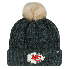 Kansas City Chiefs '47 Women's Meeko Cuffed Knit Hat with Pom Black | 47 brand