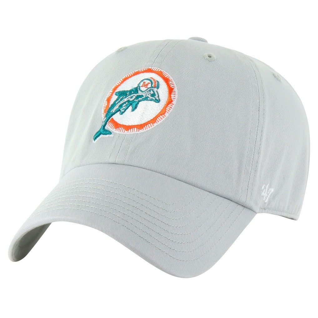 Miami Dolphins '47 Team Clean Up Adjustable Hat Gray | 47 brand
