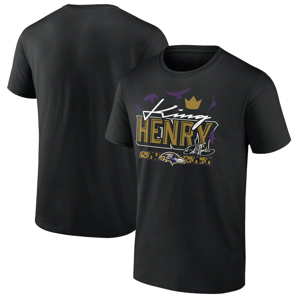Derrick Henry Baltimore Ravens King Henry's Crown T-Shirt Black | NFL