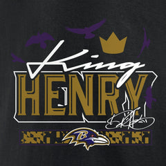 Derrick Henry Baltimore Ravens King Henry's Crown T-Shirt Black | NFL