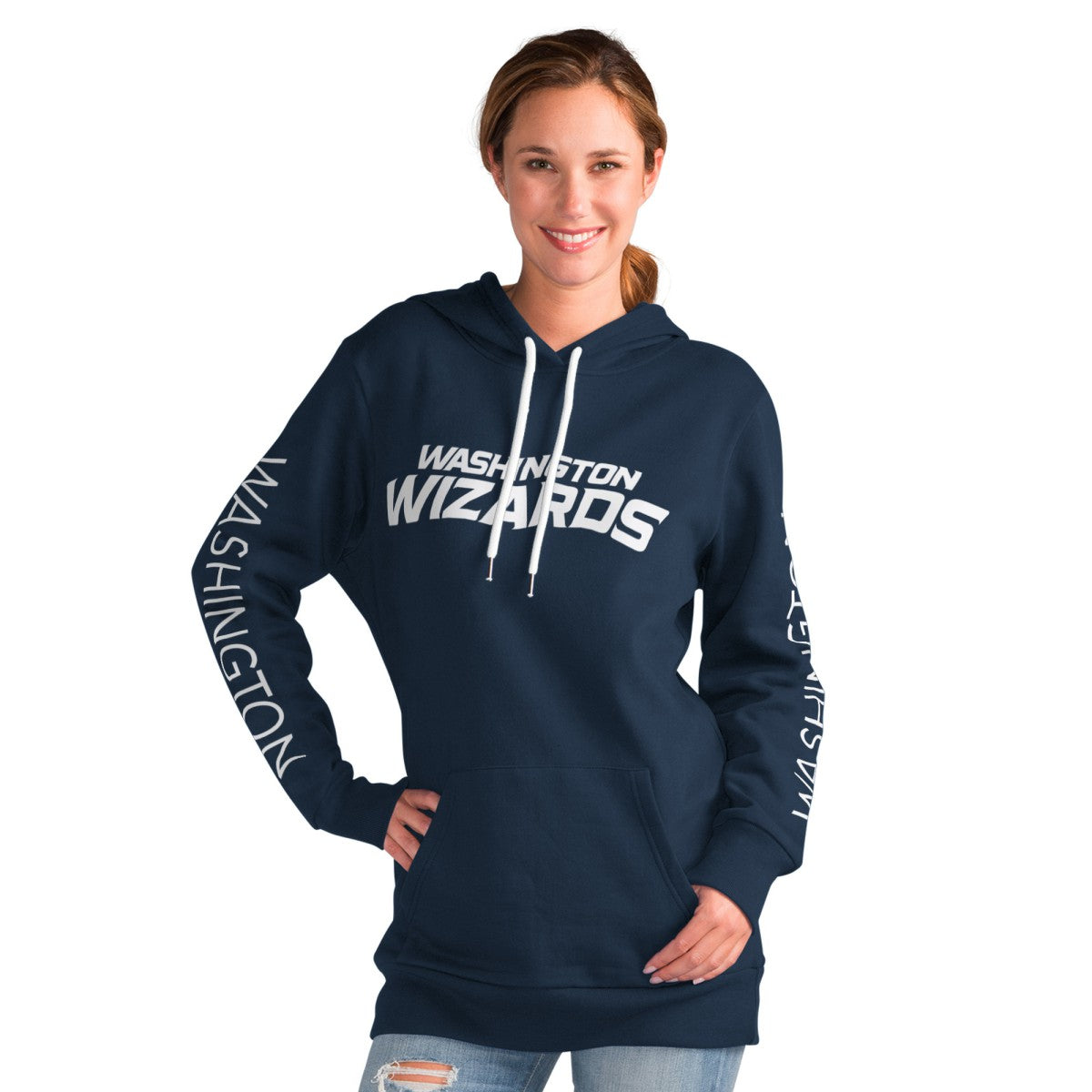 Washington Wizards G-III 4Her by Carl Banks Women's Base Coach Pullover Hoodie Navy - NBA