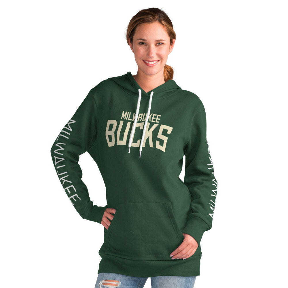 Milwaukee Bucks G-III 4Her by Carl Banks Women's Base Coach Pullover Hoodie Green - NBA
