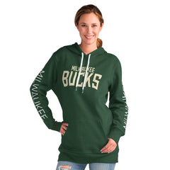 Milwaukee Bucks G-III 4Her by Carl Banks Women's Base Coach Pullover Hoodie Green - NBA