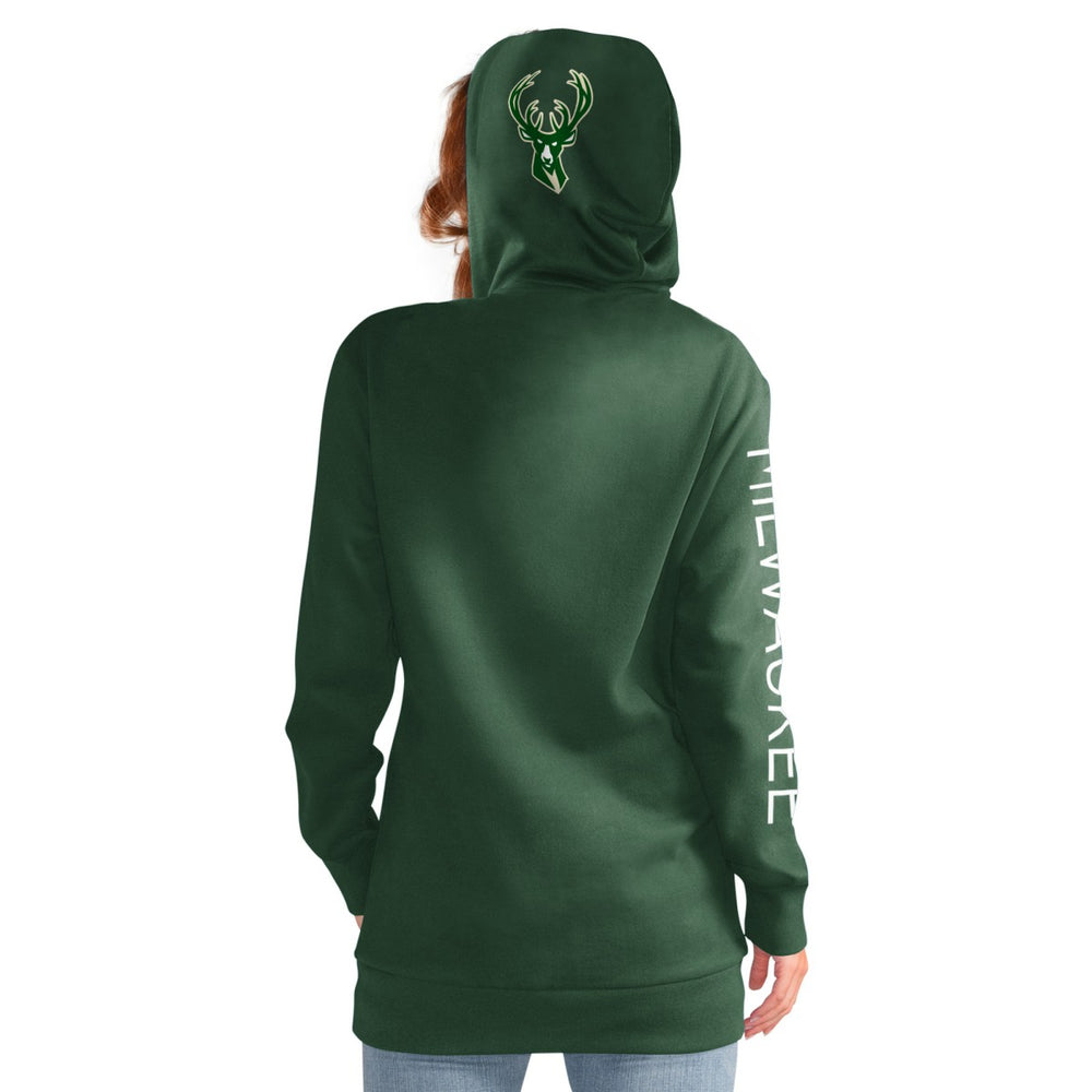 Milwaukee Bucks G-III 4Her by Carl Banks Women's Base Coach Pullover Hoodie Green - NBA