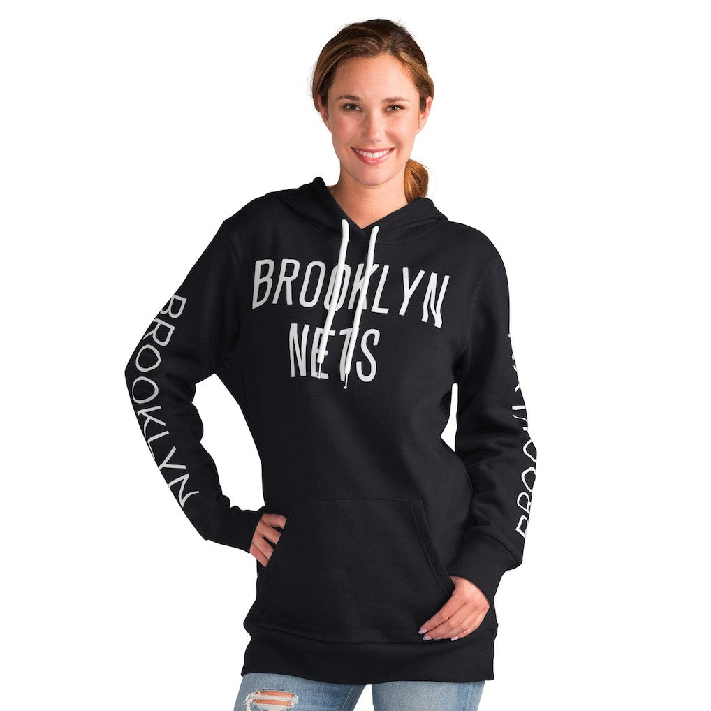 Brooklyn Nets G-III 4Her by Carl Banks Women's Base Coach Pullover Hoodie Black - NBA