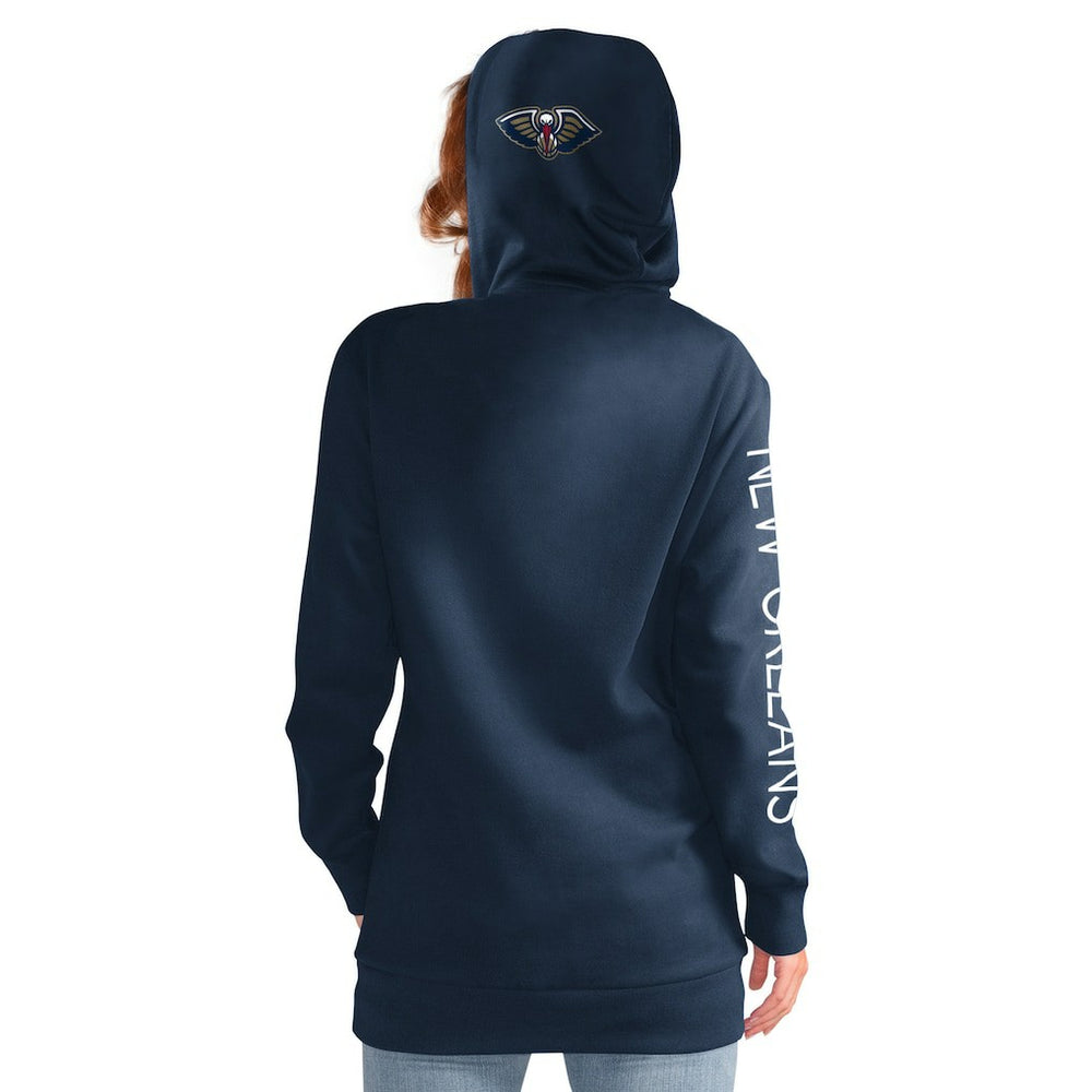New Orleans Pelicans G-III 4Her by Carl Banks Women's Base Coach Pullover Hoodie Navy - NBA