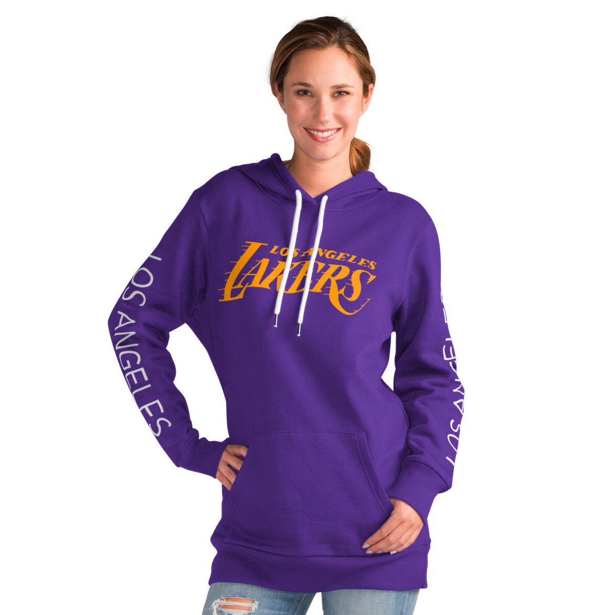 Los Angeles Lakers G-III 4Her by Carl Banks Women's Base Coach Pullover Hoodie Purple - NBA