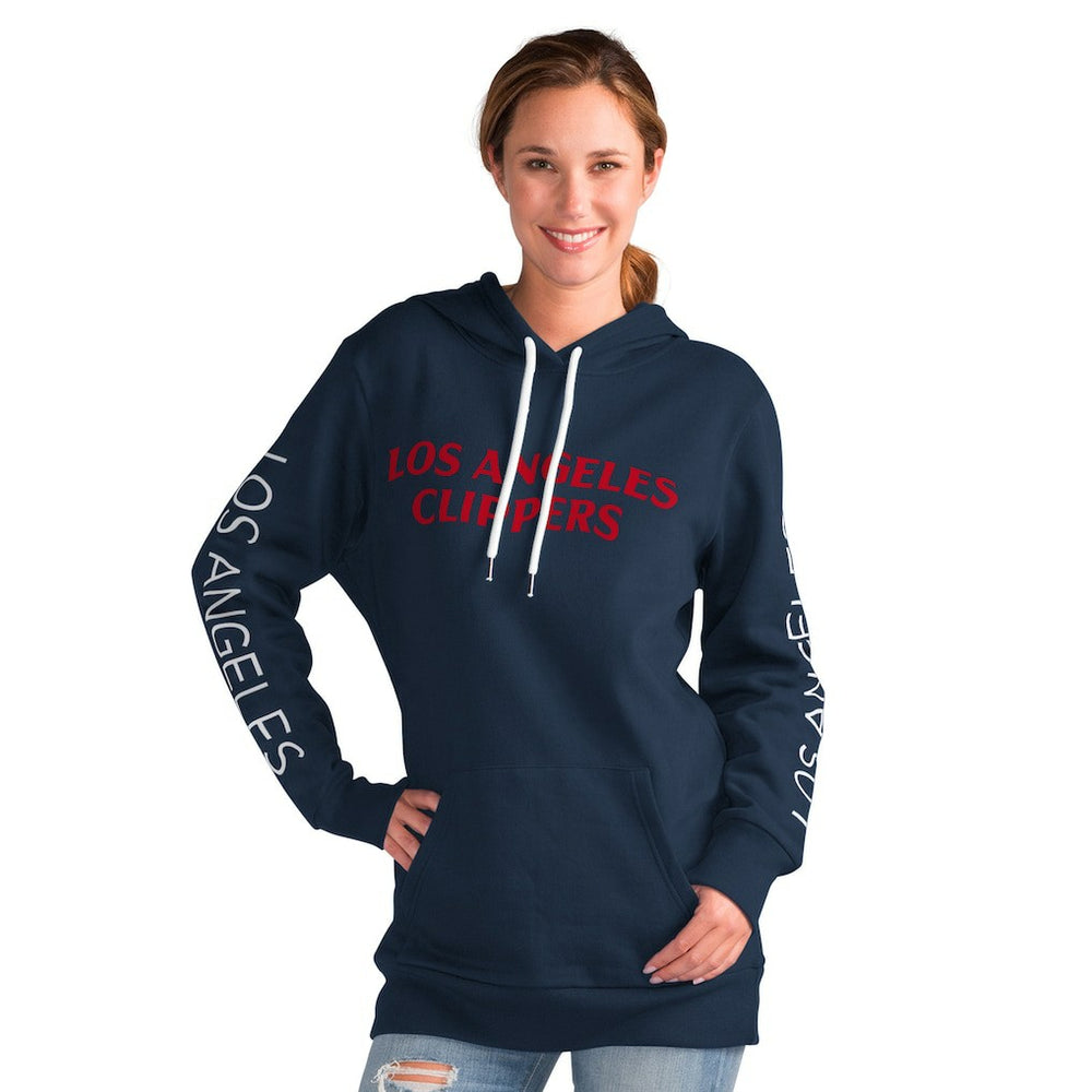 LA Clippers G-III 4Her by Carl Banks Women's Base Coach Pullover Hoodie Navy - NBA