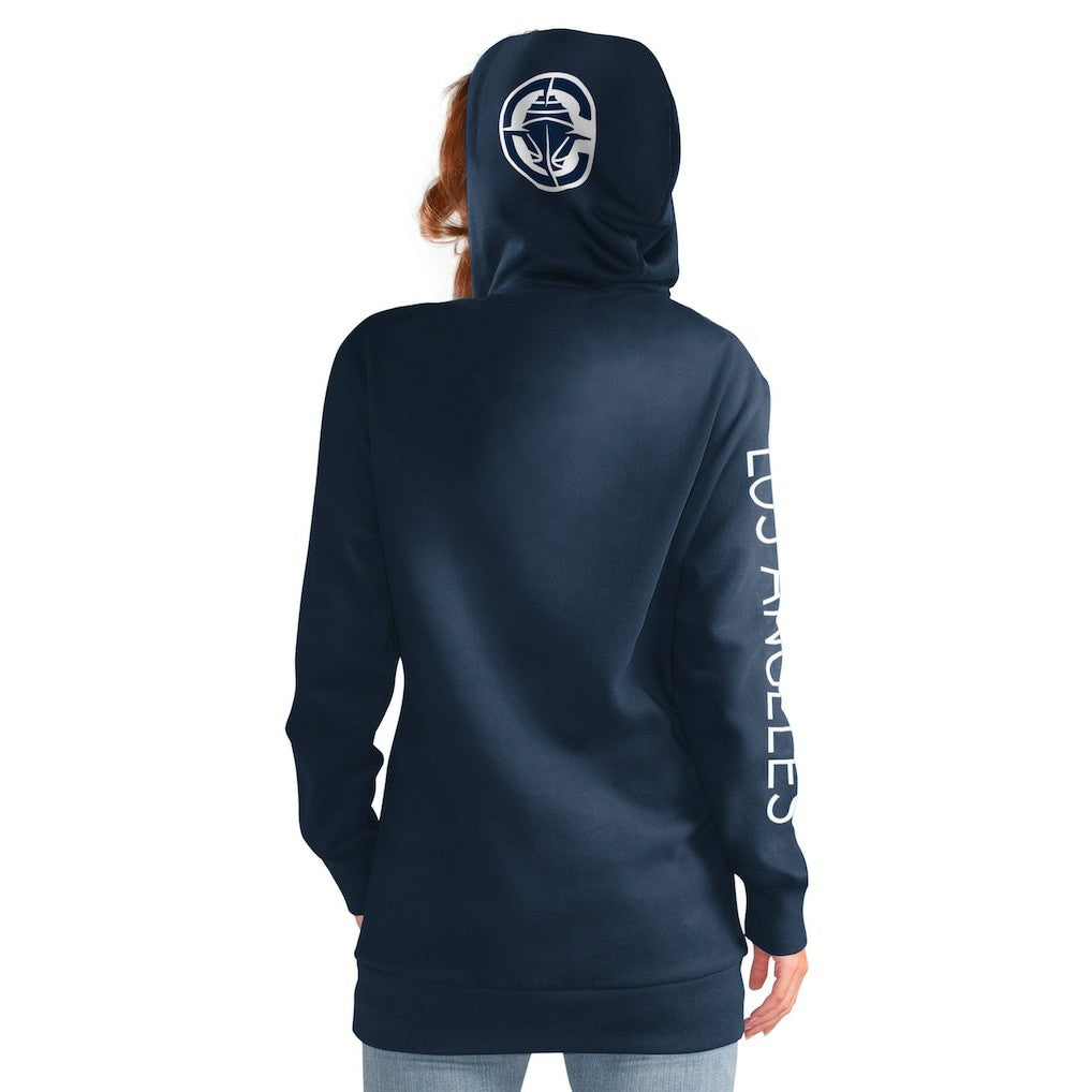 LA Clippers G-III 4Her by Carl Banks Women's Base Coach Pullover Hoodie Navy - NBA