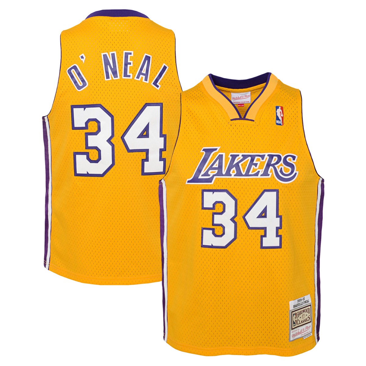 Shaquille O'Neal Los Angeles Lakers Youth 1999/00 Hardwood Classics Swingman Jersey Gold - NBA