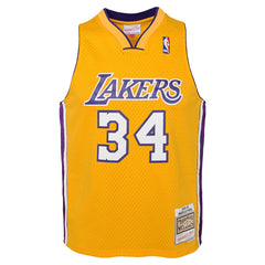 Shaquille O'Neal Los Angeles Lakers Youth 1999/00 Hardwood Classics Swingman Jersey Gold - NBA
