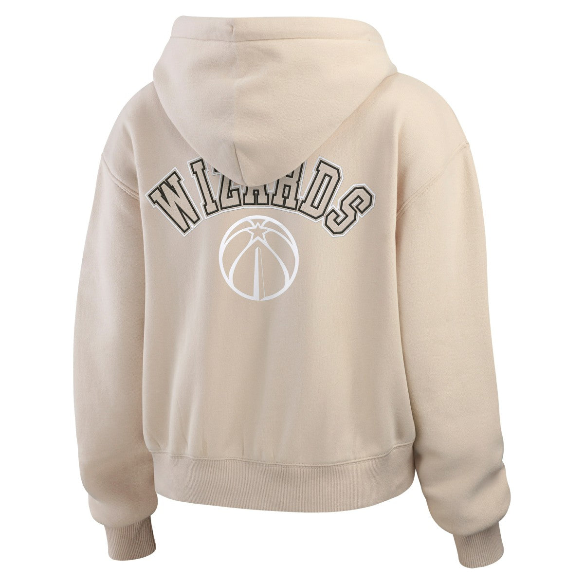 Washington Wizards WEAR by Erin Andrews Women's Tonal Felt Patch Full-Zip Hoodie Tan - NBA