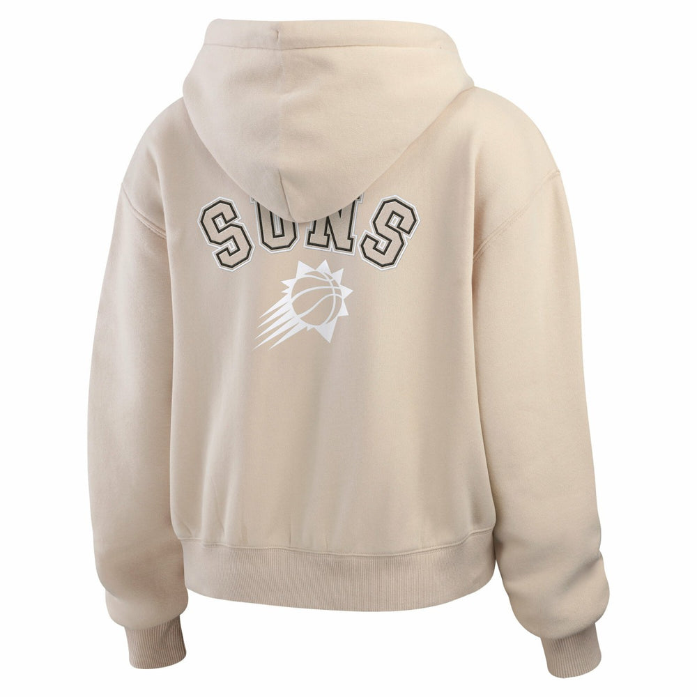 Phoenix Suns WEAR by Erin Andrews Women's Plus Size Tonal Felt Patch Full-Zip Hoodie Cream - NBA