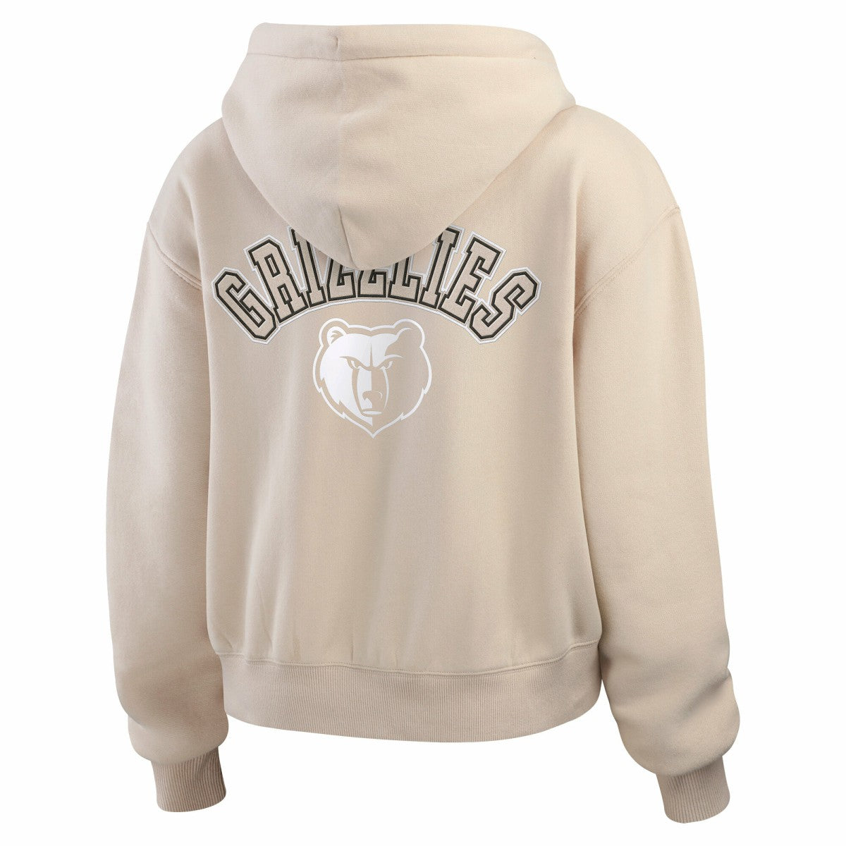 Memphis Grizzlies WEAR by Erin Andrews Women's Plus Size Tonal Felt Patch Full-Zip Hoodie Cream - NBA