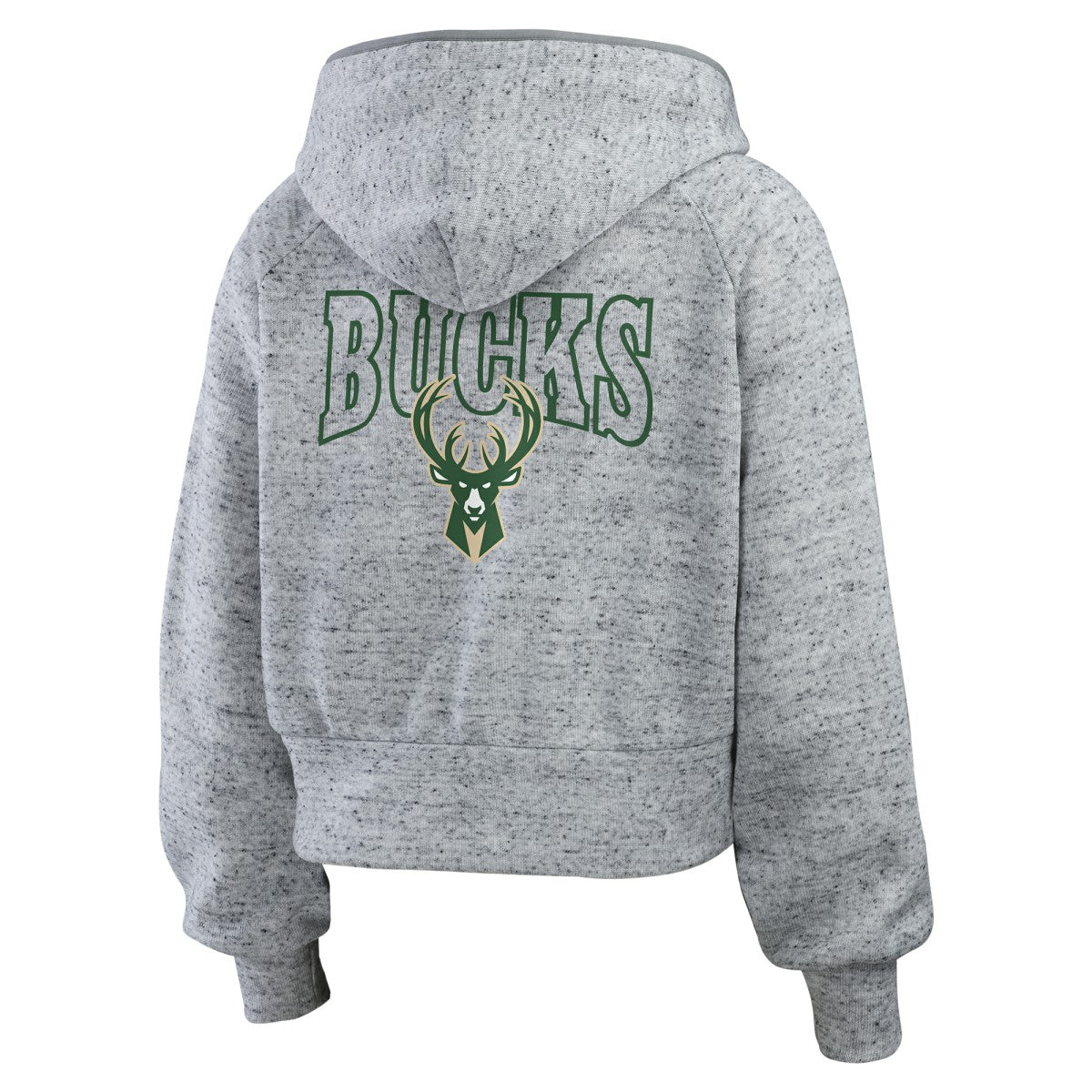 Milwaukee Bucks WEAR by Erin Andrews Women's Speckled Radiator Full-Zip Hoodie Heather Gray - NBA