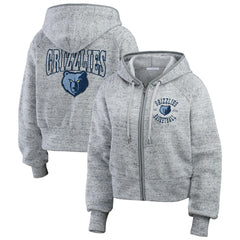 Memphis Grizzlies WEAR by Erin Andrews Women's Speckled Radiator Full-Zip Hoodie Heather Gray - NBA
