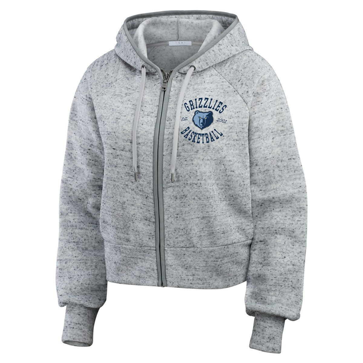 Memphis Grizzlies WEAR by Erin Andrews Women's Speckled Radiator Full-Zip Hoodie Heather Gray - NBA