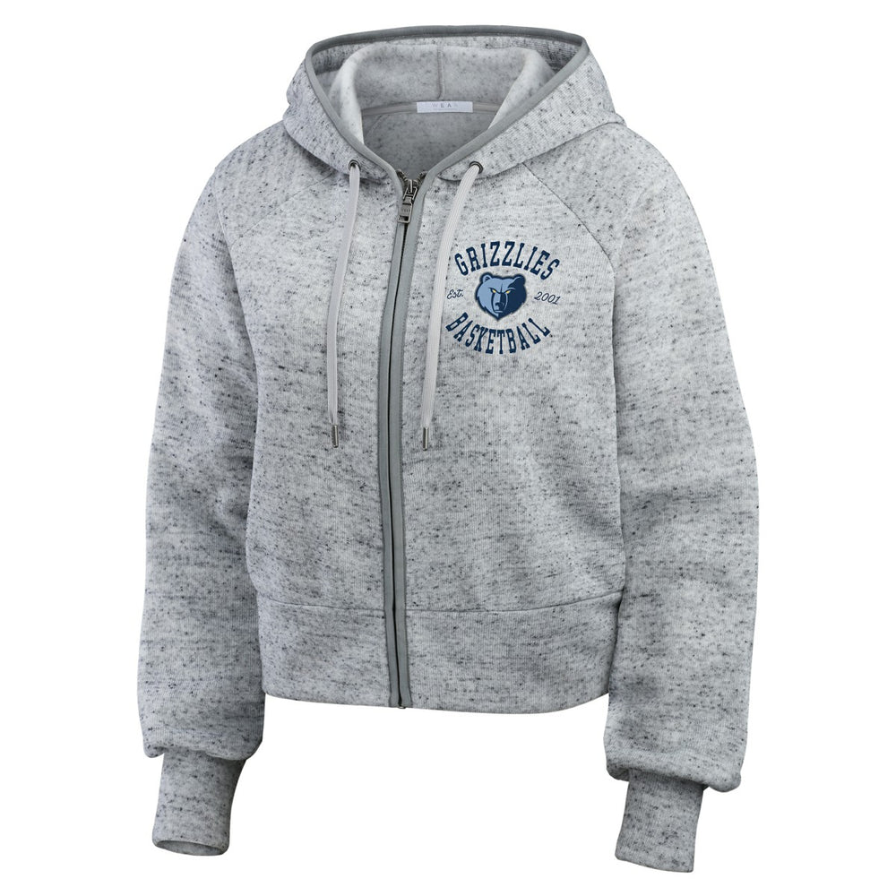 Memphis Grizzlies WEAR by Erin Andrews Women's Speckled Radiator Full-Zip Hoodie Heather Gray - NBA