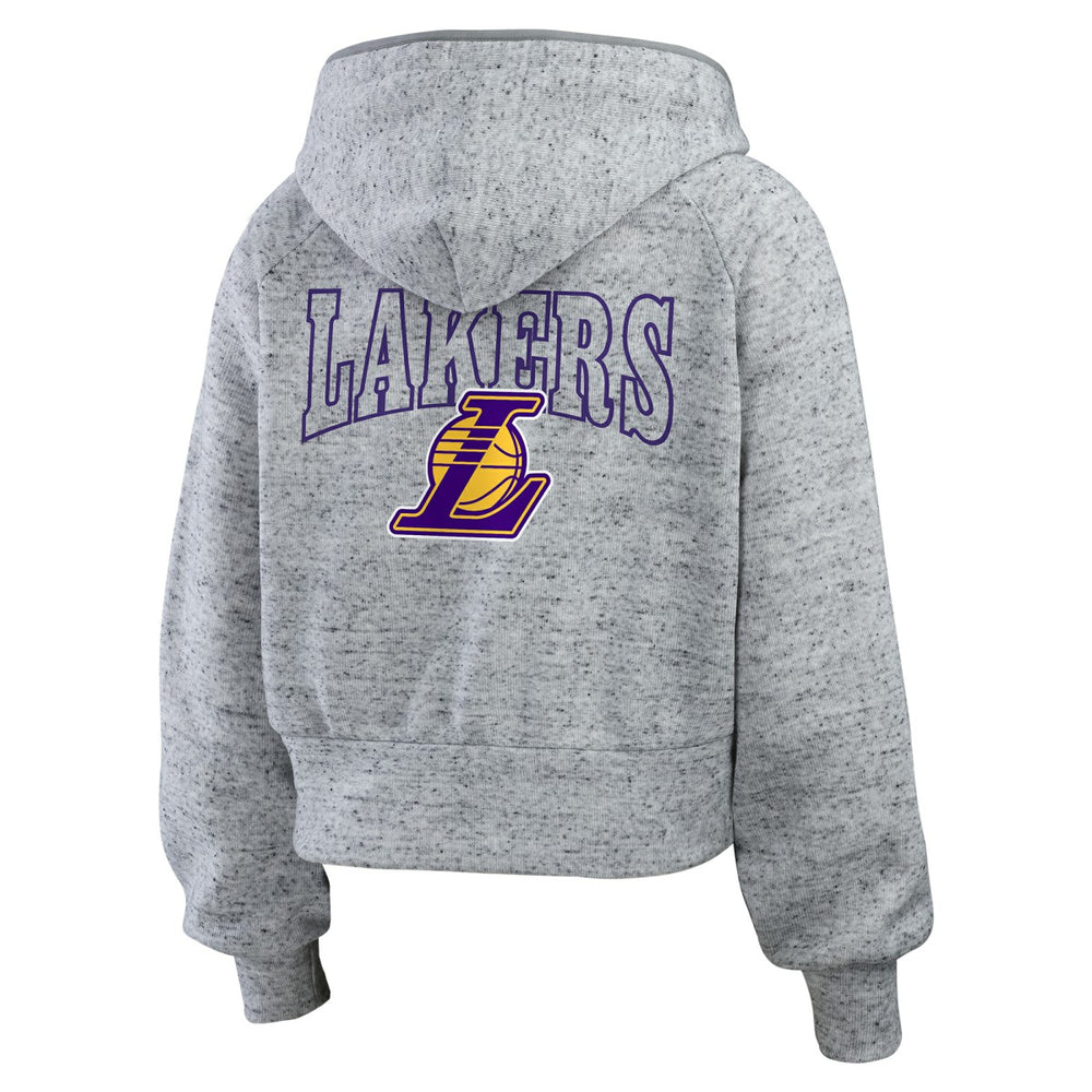 Los Angeles Lakers WEAR by Erin Andrews Women's Speckled Radiator Full-Zip Hoodie Heather Gray - NBA