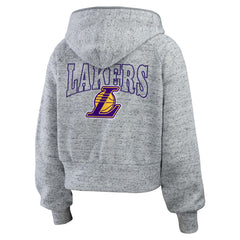 Los Angeles Lakers WEAR by Erin Andrews Women's Speckled Radiator Full-Zip Hoodie Heather Gray - NBA