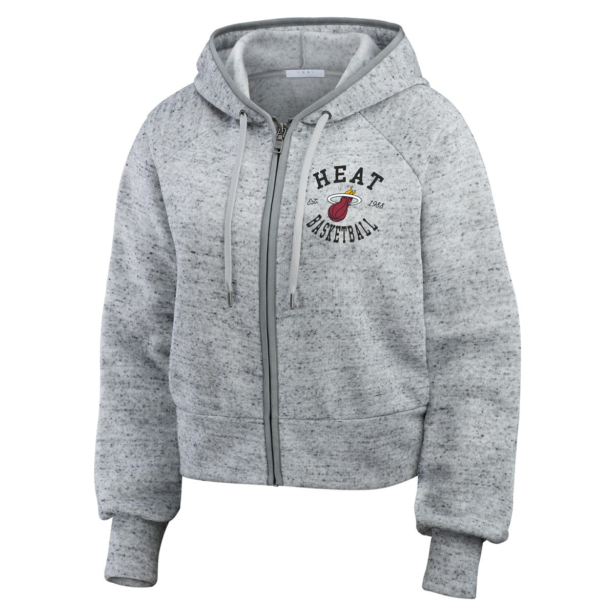 Miami Heat WEAR by Erin Andrews Women's Speckled Radiator Full-Zip Hoodie Heather Gray - NBA