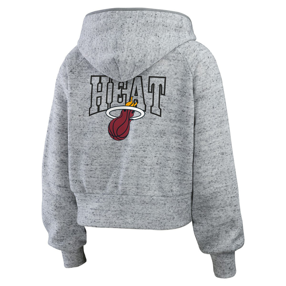 Miami Heat WEAR by Erin Andrews Women's Speckled Radiator Full-Zip Hoodie Heather Gray - NBA