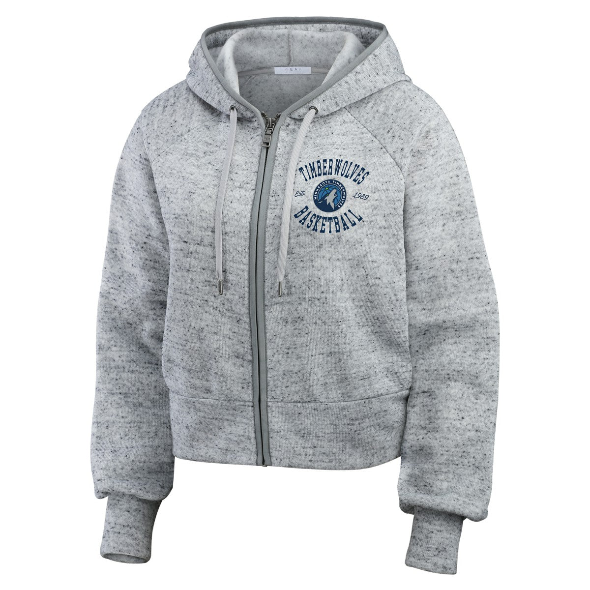 Minnesota Timberwolves WEAR by Erin Andrews Women's Speckled Radiator Full-Zip Hoodie Heather Gray - NBA