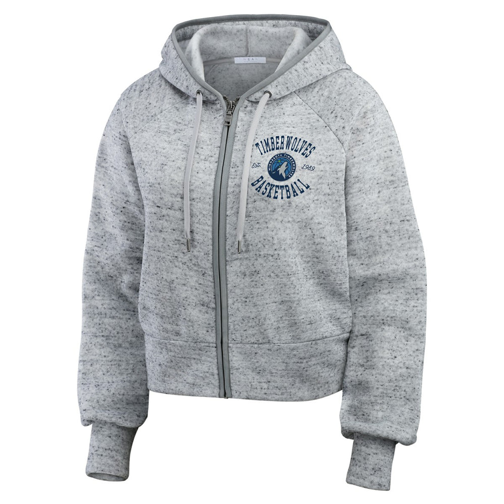 Minnesota Timberwolves WEAR by Erin Andrews Women's Speckled Radiator Full-Zip Hoodie Heather Gray - NBA